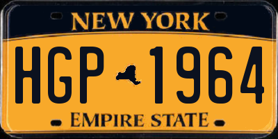 NY license plate HGP1964
