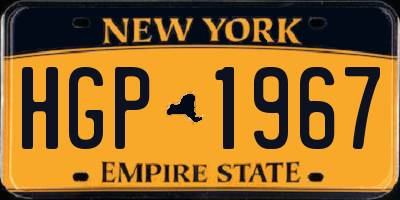 NY license plate HGP1967