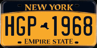 NY license plate HGP1968