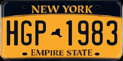 NY license plate HGP1983