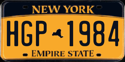 NY license plate HGP1984