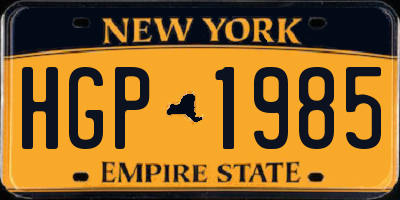 NY license plate HGP1985