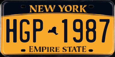 NY license plate HGP1987