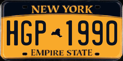 NY license plate HGP1990