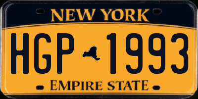 NY license plate HGP1993
