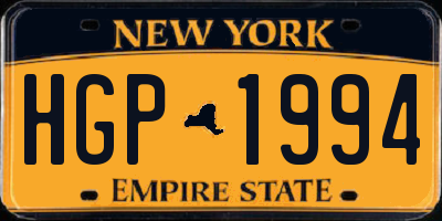 NY license plate HGP1994