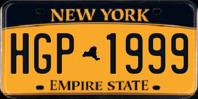 NY license plate HGP1999