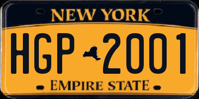 NY license plate HGP2001