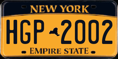 NY license plate HGP2002