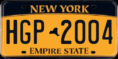 NY license plate HGP2004