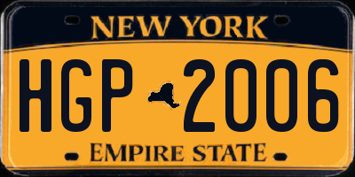 NY license plate HGP2006