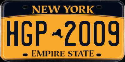 NY license plate HGP2009