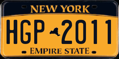 NY license plate HGP2011