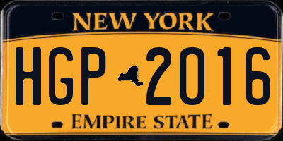 NY license plate HGP2016