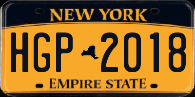 NY license plate HGP2018