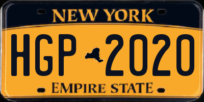 NY license plate HGP2020