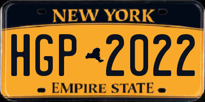 NY license plate HGP2022