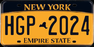 NY license plate HGP2024