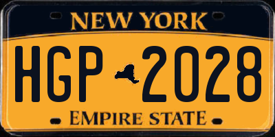 NY license plate HGP2028