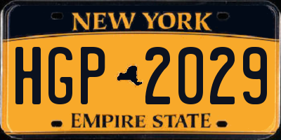 NY license plate HGP2029