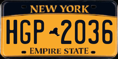 NY license plate HGP2036