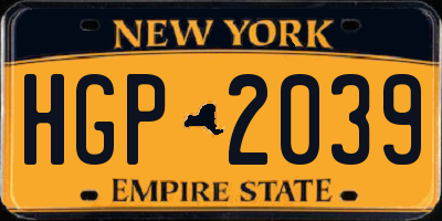 NY license plate HGP2039