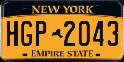 NY license plate HGP2043