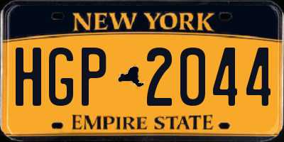 NY license plate HGP2044