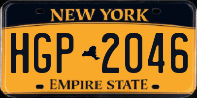 NY license plate HGP2046