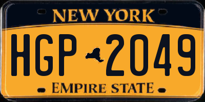 NY license plate HGP2049