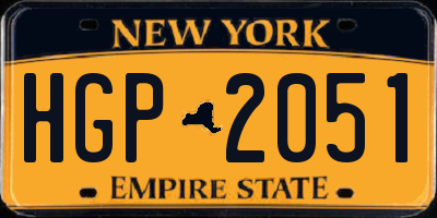 NY license plate HGP2051