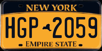 NY license plate HGP2059