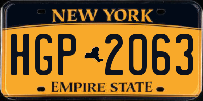 NY license plate HGP2063