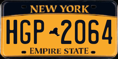 NY license plate HGP2064