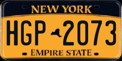 NY license plate HGP2073