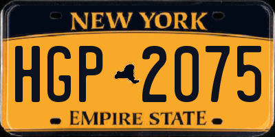 NY license plate HGP2075