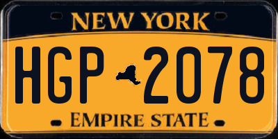 NY license plate HGP2078