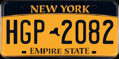 NY license plate HGP2082