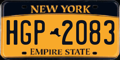 NY license plate HGP2083