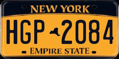 NY license plate HGP2084