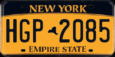 NY license plate HGP2085