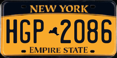 NY license plate HGP2086