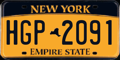 NY license plate HGP2091