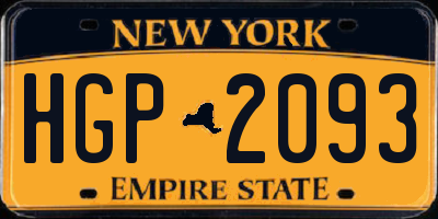 NY license plate HGP2093