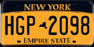 NY license plate HGP2098