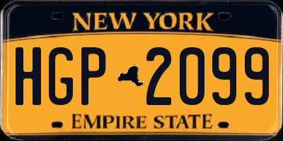 NY license plate HGP2099