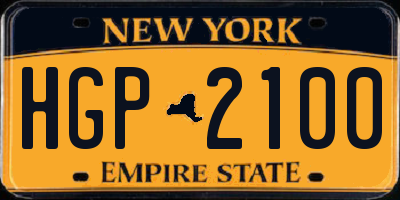 NY license plate HGP2100