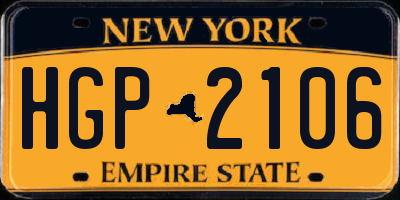 NY license plate HGP2106