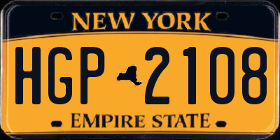 NY license plate HGP2108