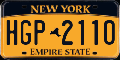 NY license plate HGP2110